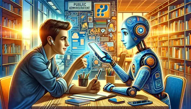 Callbot IA pour l'administration publique, un étudiant discutant avec un callbot